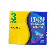 Sony CD-RW CD ReWritable for High Speed Drive Discontinued New Sealed 3 Pack picture