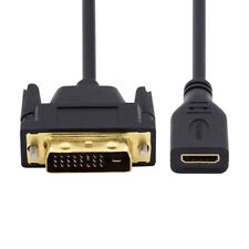 CY 20cm 4K Micro/Mini HDMI 1.4 Female to DVI 24+1 Male Cable for Computer HDTV picture