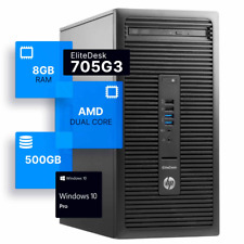 HP 705G3 Desktop Tower Dual-Core AMD A6 Tower PC 8GB RAM 500GB HDD Windows Pro picture