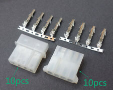 10 Pair DIY PC Power Connector 4 Pin White Male Female Molex Mod Crimp Plug Pins picture