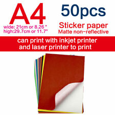 Office Color Paper A4 Self Adhesive Cut Sheet Label Inkjet Laser Print Paper Lot picture