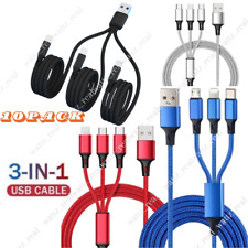 10PACK 3A USB Fast Charging Cable 3 in 1 Charger Cord For iPhone USB-C Micro USB picture