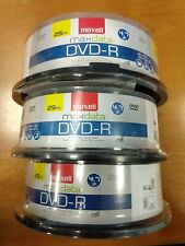 3 Packs of 25: Maxell DVD-R 4.7 GB 25 Pack 8x120 Minute Spindle New/Sealed 9C picture