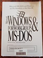 Microsoft MS-DOS & Windows for Workgroups 3.11 BRAND NEW 000-00363 P/N 903336 picture