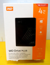 👍 Brand New Western Digital WD DRIVE PLUS 4TB PORTABLE HDD USB-C Windows Mac picture