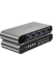 4 Computers 2 Monitors USB 3.0 HDMI KVM Switch 4K@60Hz with Hotkey Switching, Au picture