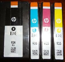 Set 4 NEW Genuine HP 934XL Black 935 Color Ink Cartridges SEALED SLEEVE picture