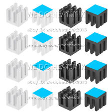 10x10x10mm Silver / Black Slotted Anodized Aluminum Heatsink With Adhesive Tapes picture