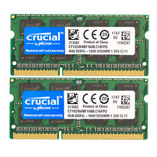 Crucial DDR3L 1600MHz 16GB(2 x 8GB)  SODIMM RAM PC3L-12800 2Rx8 Laptop Memory picture