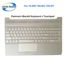 For HP 15-DW 15S-DU 15S-DY Palmrest w/ Backlit Keyboard & Touchpad L52022-001 US picture