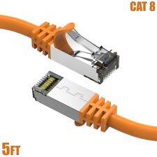 5FT CAT8 RJ45 Network LAN Ethernet SFTP Patch Cable Cord 2GHz 40G 26AWG Orange picture