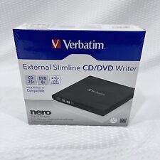 Verbatim 98938 External Slimline CD/DVD Writer USB 2.0 - Black NIP Sealed picture