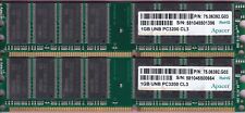 2GB 2x1GB PC3200 DDR-400 APACER 75.06392.G03 Samsung Ram Memory Kit DDR1 PC-3200 picture