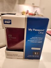 NEW WD My Passport Ultra 1 Tb (WDBGPU0010BBY-NESN Maroon Color picture