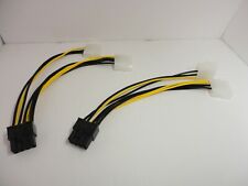 2 Pcs Pack Lot Dual Molex to PCI-E PCI Express Video Card Power Adapter Cable picture