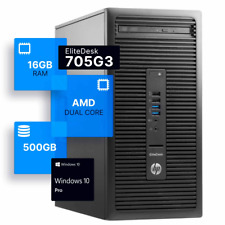 HP 705G3 Desktop Tower Dual-Core AMD A6 Tower PC 16GB RAM 500GB HDD Windows Pro picture