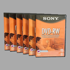 NEW Lot of 6 Sony DVD-RW Blank Recordable 4.7GB 120 Min Discs With Big Cases picture