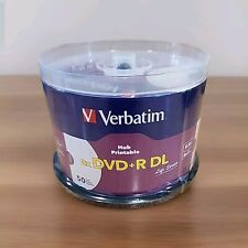 VERBATIM 8X Blank DVD+R DL Dual Double Layer 8.5GB 50pk White Inkjet Printable  picture