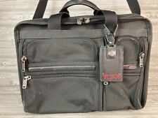 TUMI Alpha Black Briefcase Large Screen Padded Laptop Computer Bag ~ Retail $525 picture