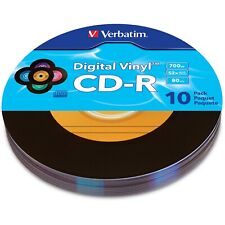 10 pack VERBATIM 52X CD-R Digital Vinyl 700MB Media Disc 98139 picture