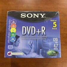 5 pack SONY DVD+R 120 min. 4.7 GB Color Collection Blank Recordable DVD picture