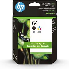 Genuine Brand New HP 64 Black & Tri Color Ink Cartridge 2 Pack EXP 2024 picture