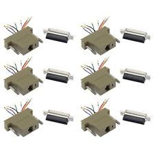 6x 25-Pin DB25 Male to RJ45 8P8C Network 28AWG Modular Converter Adapter Ivory picture