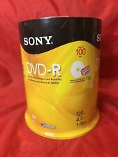 SONY DVD-R DISCS 4.7GB 16x INK JET PRINTABLE 100 PACK NEW IN PACKAGE SEALED picture