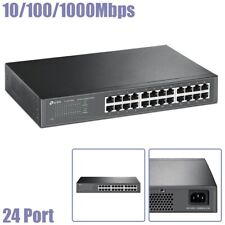 24-Port 10/100/1000Mbps Network LAN Ethernet Gigabit Desktop Switch RJ-45 Laptop picture