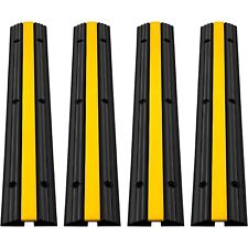 4 Pack of 1-Channel Rubber Cable Protector Ramps Heavy Duty, Speed Bump Driveway picture