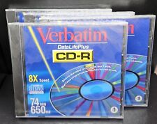 (4) Sealed New Verbatim Data Life Plus CD-R With Cases 74 Min 650 MB picture