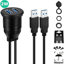 USB 3.0 Mount Cable - Powerbeast 2M/6.6ft Dual USB 3.0 Extension USB Mount,Dash picture