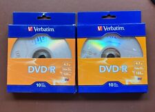 Lot Of 2: Verbatim DVD-R 4.7 GB 16x Speed 120 Min New Sealed Bulk picture
