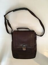 Wilsons Leather Brown Tablet Laptop CrossBody Messenger Travel Business Bag VGUC picture
