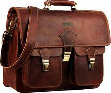 Genuine Quality 18 Inches Leather Messenger briefcase bag Men Women by Hulsh picture