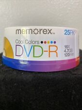  DVD+R Memorex Cool Colors 25pk 16X 4.7GB 120min - Brand New & Sealed picture