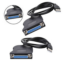 2X USB port to DB-25 port Parallel Cable adapter for HP Laserjet Printer picture