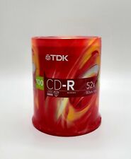 NEW TDK CD-R Spindle 100 pack 700 mb 52x 80 min Recordable FACTORY SEALED picture