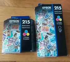 3-Pack Genuine Epson 215 Black & Tri-Color (2) Ink Cartridge - NEW & GUARANTEED  picture