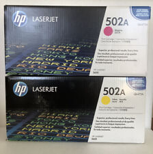 New OEM/Genuine HP LaserJet Toner Print Cartridges 502A Yellow And Magenta picture