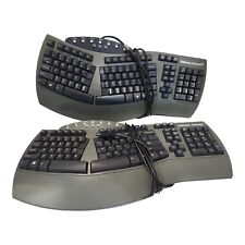 Lot of 2 - Fellowes Microban KU-9938 Ergonomic Wired USB Keyboard - TESTED picture