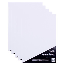 NEW 5x Quill Foam Board Sheets A4 White 5mm Thick picture