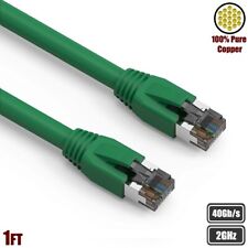 1FT Cat8 RJ45 Network LAN Ethernet S/FTP Patch Cable Copper 2GHz 40Gbps Green picture