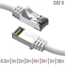 0.5-10FT CAT8 RJ45 Network LAN Ethernet SFTP Patch Cable 2GHz 40G 26AWG White picture