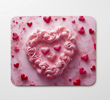 Valentines Day Pink Hearts Dessert Mouse Pad 9.5
