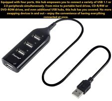 Black USB 2.0 Hi-Speed Professional 4-Port Splitter Hub For PC Notebook | NEW picture