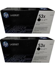 2 Genuine Factory Sealed HP 53X Toner Cartridges Black Box Q7553X Black Boxes picture