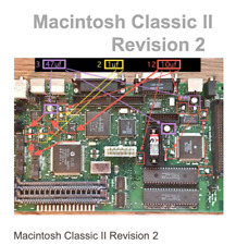 Macintosh classic II Capacitor Kit Rev 2, macintosh classic 2 recapping kit SMT picture