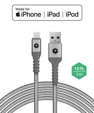 PowerPeak Extra-long Premium Braided Lightning Cable 10 FT. Metallic USB Charge picture