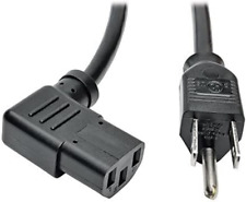 Standard Computer Power Cord, 10A, 18AWG (NEMA 5-15P to Right Angle picture